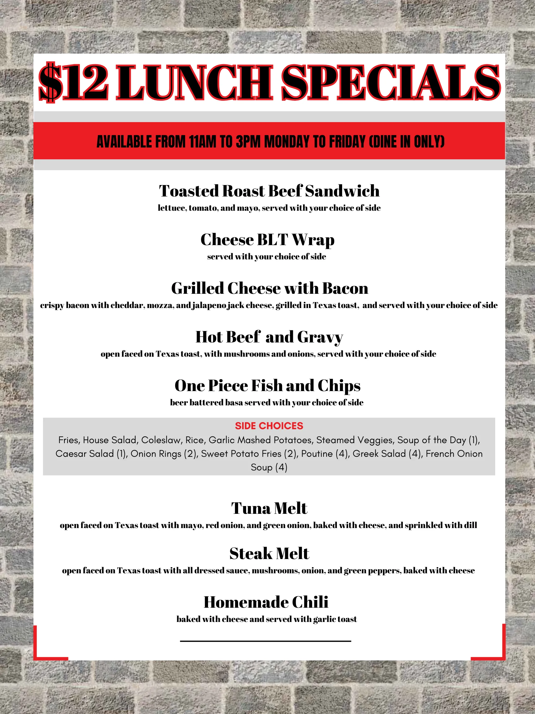 Lunch Specials